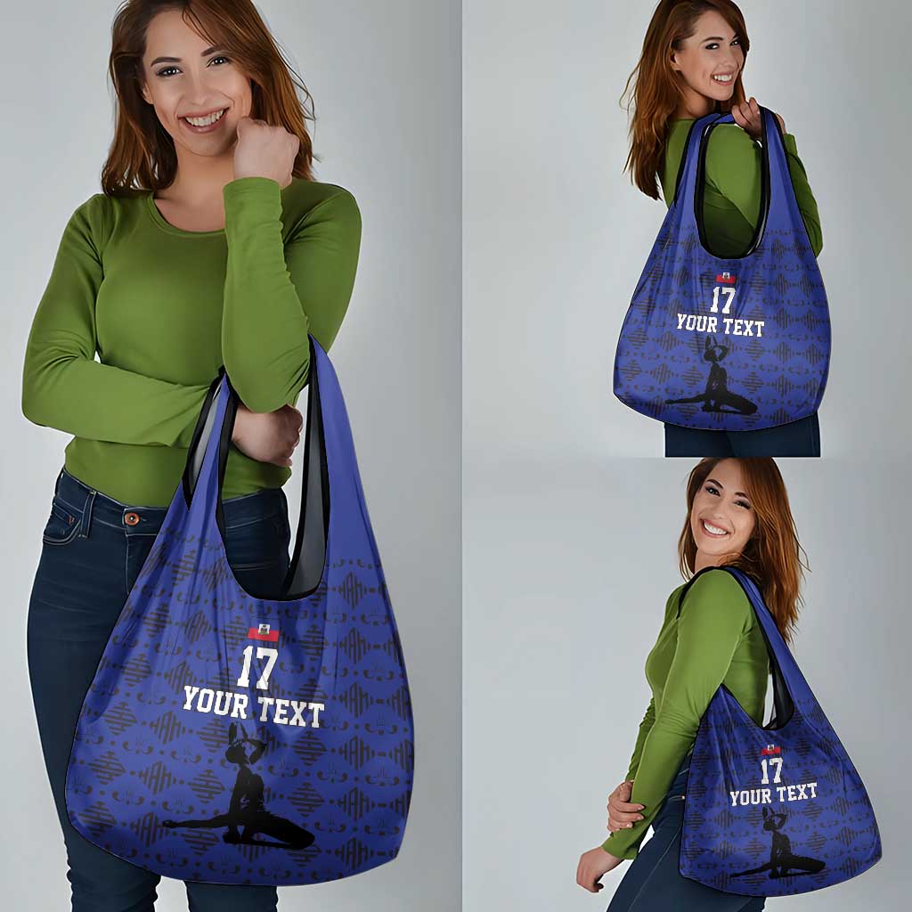 Custom Haiti Football Grocery Bag Come on Les Grenadiers Blue Style