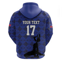 Custom Haiti Football Hoodie Come on Les Grenadiers Blue Style