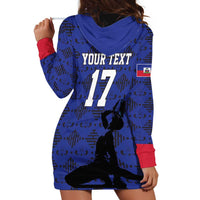 Custom Haiti Football Hoodie Dress Come on Les Grenadiers Blue Style