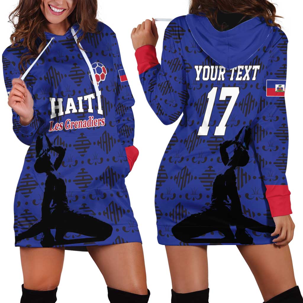 Custom Haiti Football Hoodie Dress Come on Les Grenadiers Blue Style