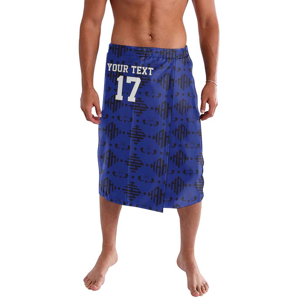 Custom Haiti Football Lavalava Come on Les Grenadiers Blue Style