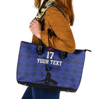 Custom Haiti Football Leather Tote Bag Come on Les Grenadiers Blue Style