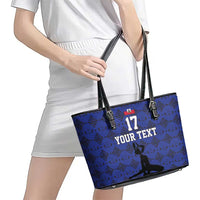 Custom Haiti Football Leather Tote Bag Come on Les Grenadiers Blue Style