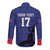Custom Haiti Football Long Sleeve Button Shirt Come on Les Grenadiers Blue Style