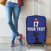 Custom Haiti Football Luggage Cover Come on Les Grenadiers Blue Style