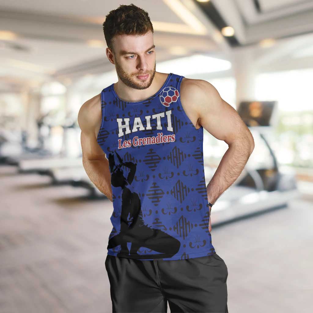 Custom Haiti Football Men Tank Top Come on Les Grenadiers Blue Style