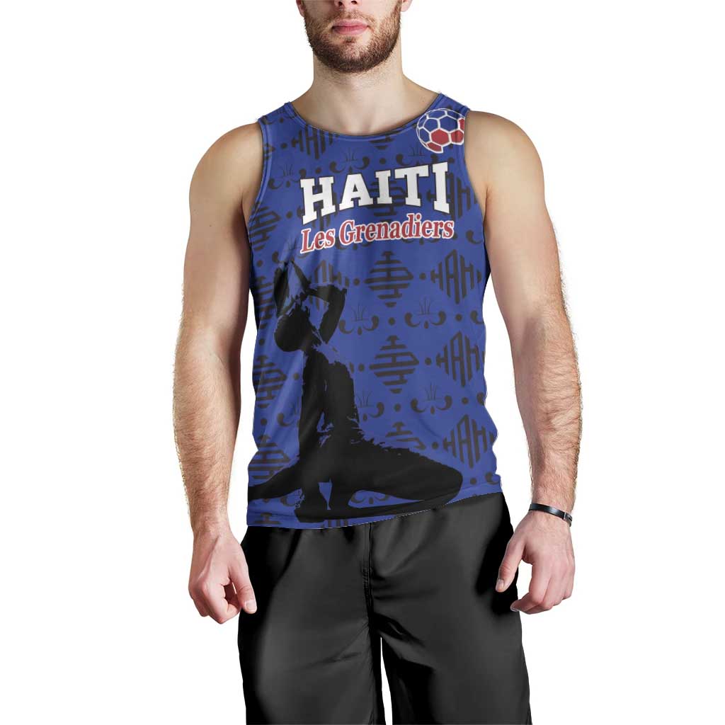 Custom Haiti Football Men Tank Top Come on Les Grenadiers Blue Style
