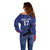 Custom Haiti Football Off Shoulder Sweater Come on Les Grenadiers Blue Style