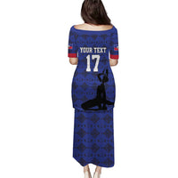 Custom Haiti Football Puletasi Come on Les Grenadiers Blue Style