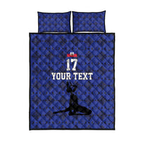 Custom Haiti Football Quilt Bed Set Come on Les Grenadiers Blue Style