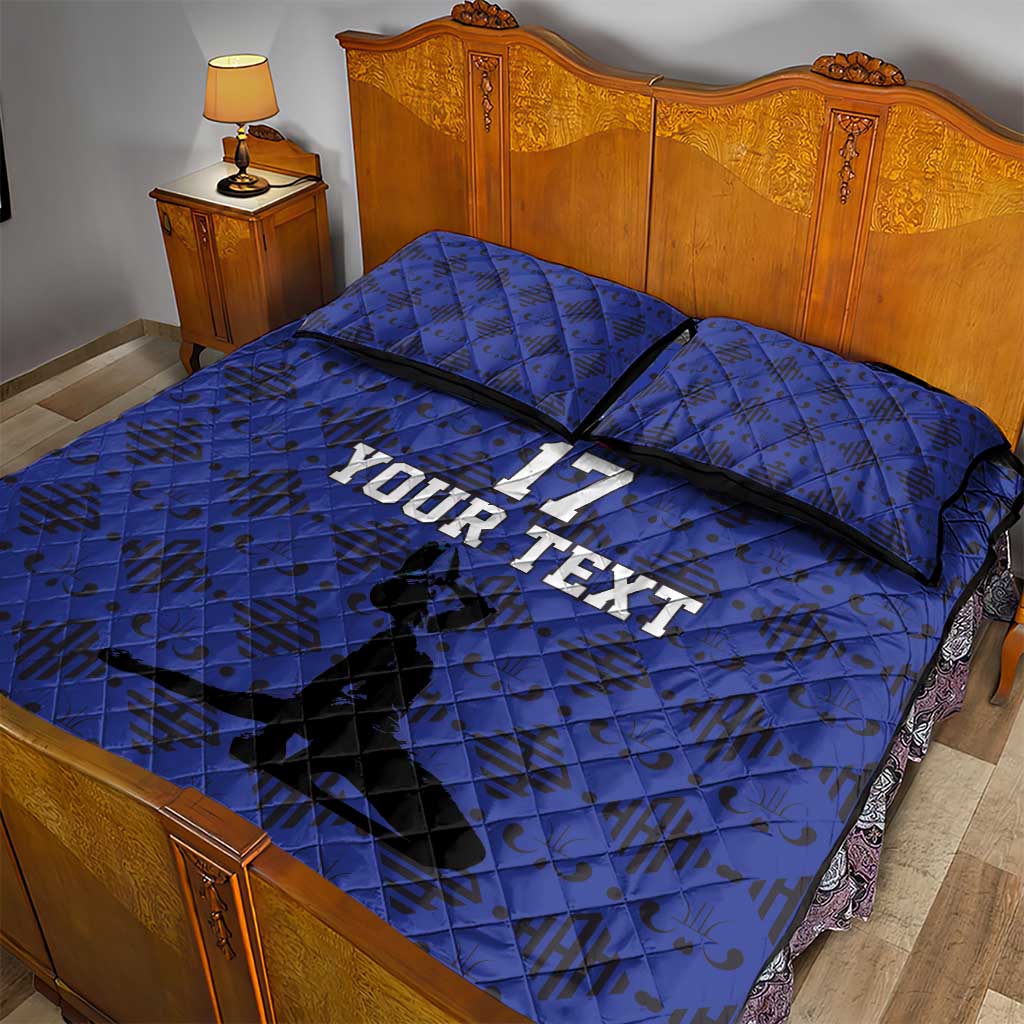 Custom Haiti Football Quilt Bed Set Come on Les Grenadiers Blue Style