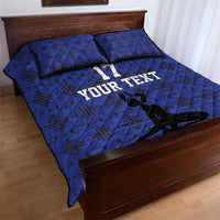Custom Haiti Football Quilt Bed Set Come on Les Grenadiers Blue Style