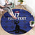 Custom Haiti Football Round Carpet Come on Les Grenadiers Blue Style