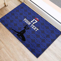 Custom Haiti Football Rubber Doormat Come on Les Grenadiers Blue Style