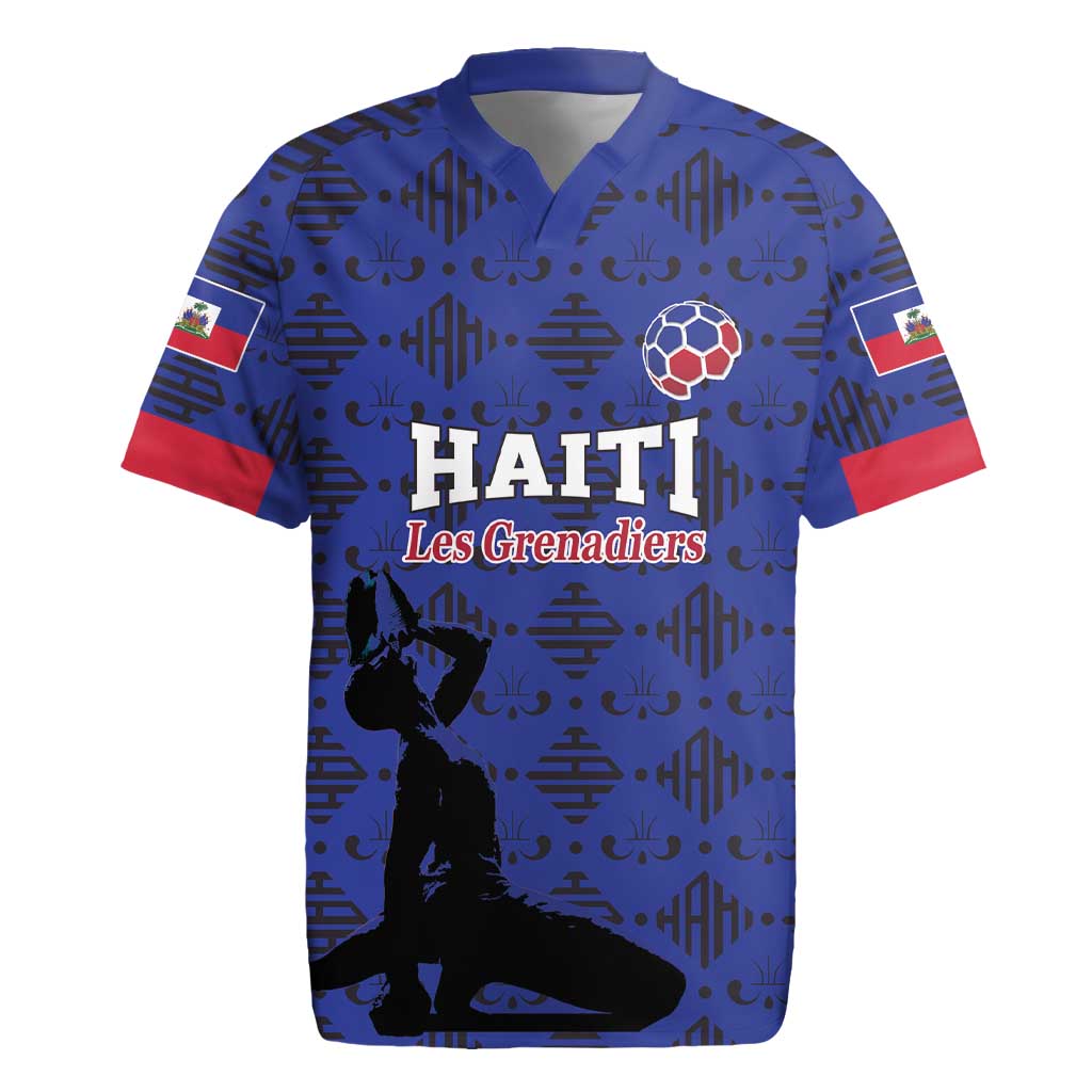 Custom Haiti Football Rugby Jersey Come on Les Grenadiers Blue Style