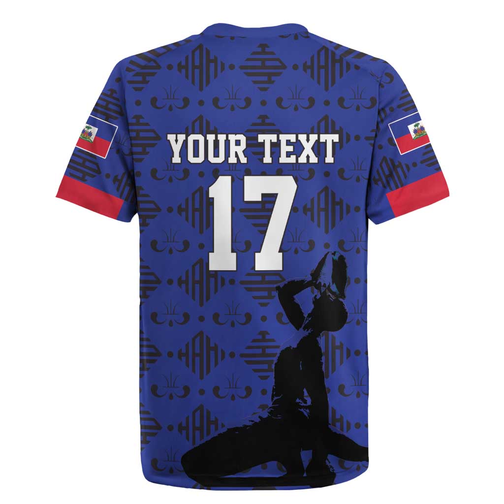 Custom Haiti Football Rugby Jersey Come on Les Grenadiers Blue Style