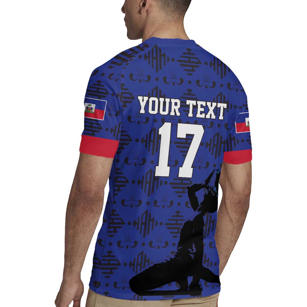 Custom Haiti Football Rugby Jersey Come on Les Grenadiers Blue Style