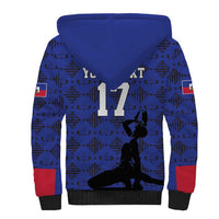Custom Haiti Football Sherpa Hoodie Come on Les Grenadiers Blue Style
