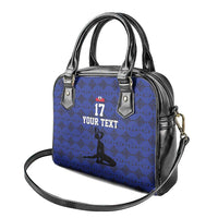 Custom Haiti Football Shoulder Handbag Come on Les Grenadiers Blue Style