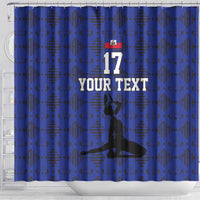 Custom Haiti Football Shower Curtain Come on Les Grenadiers Blue Style