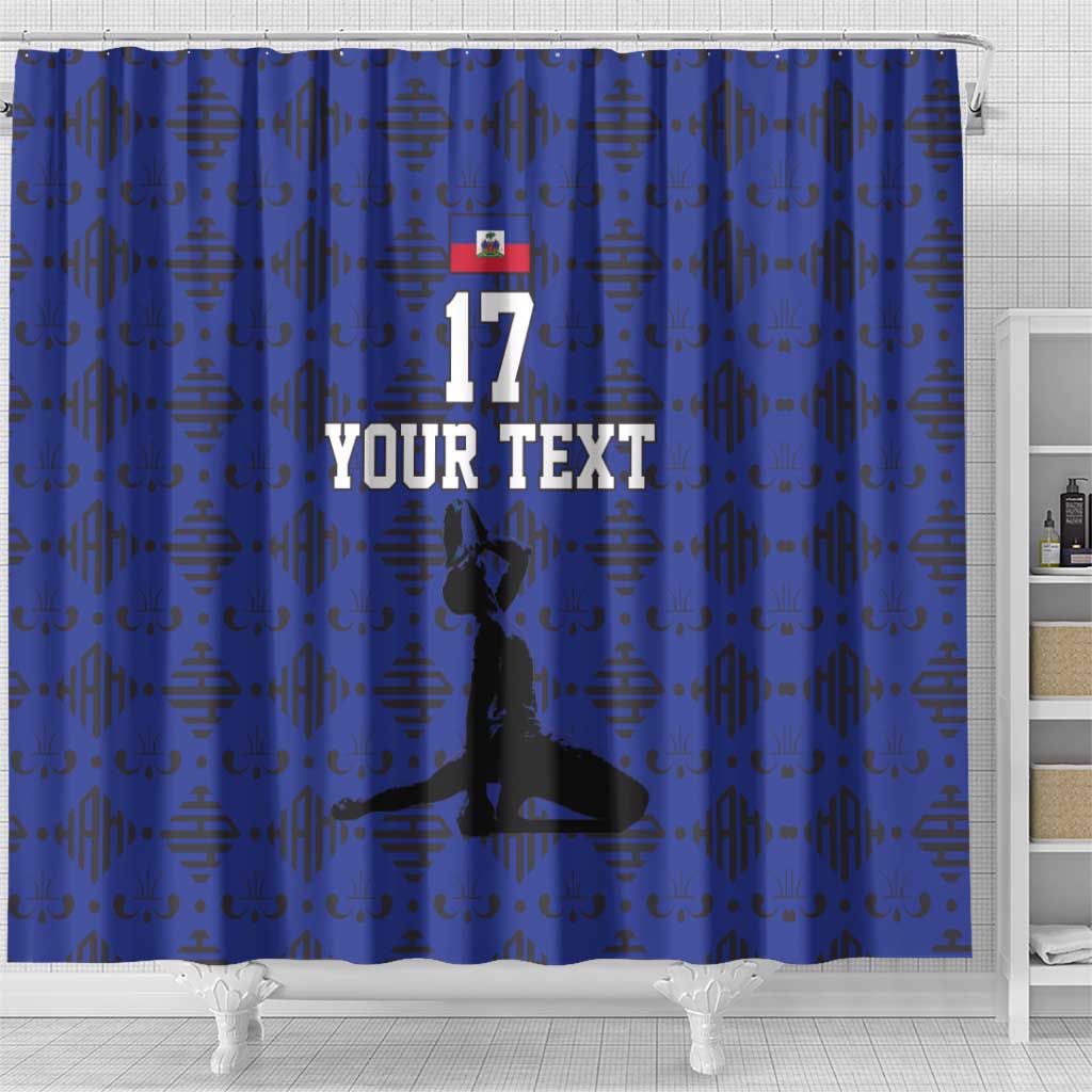 Custom Haiti Football Shower Curtain Come on Les Grenadiers Blue Style