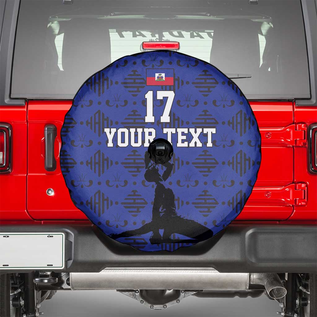 Custom Haiti Football Spare Tire Cover Come on Les Grenadiers Blue Style