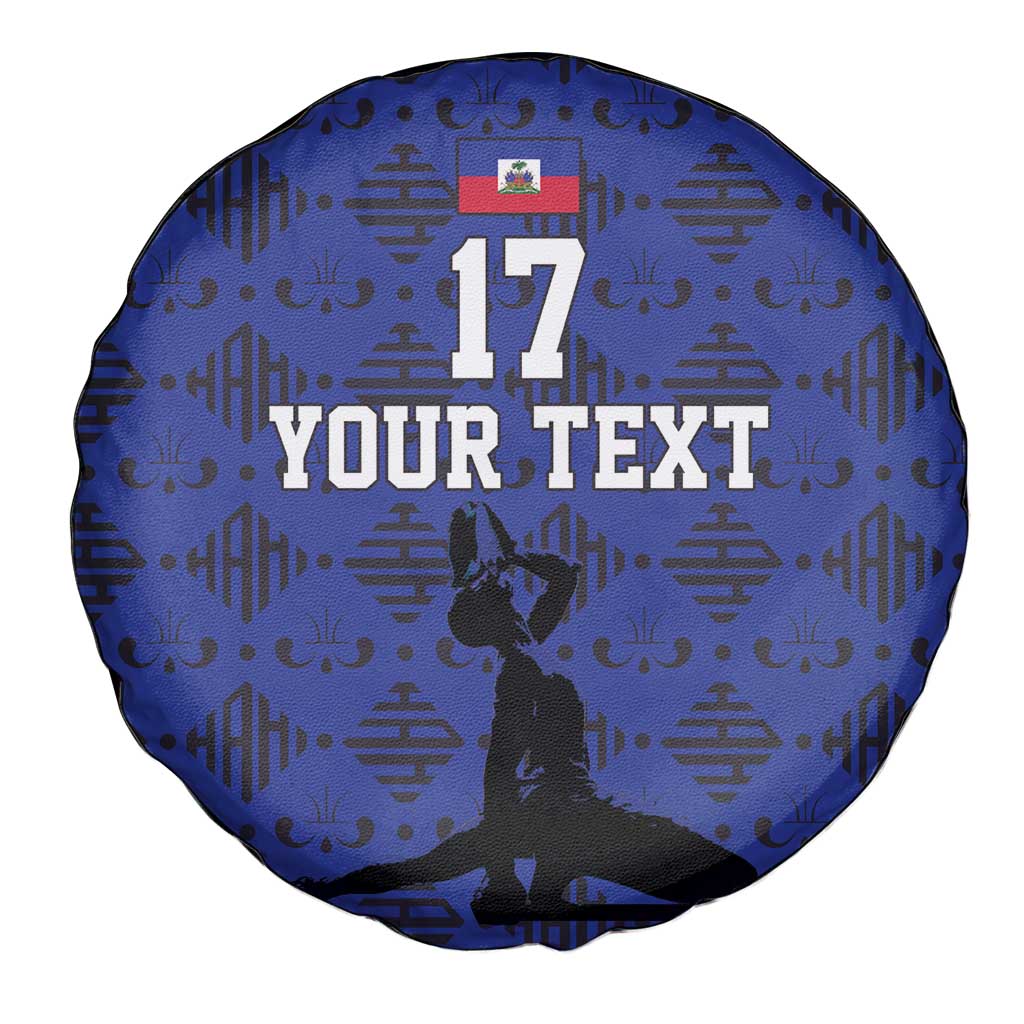 Custom Haiti Football Spare Tire Cover Come on Les Grenadiers Blue Style