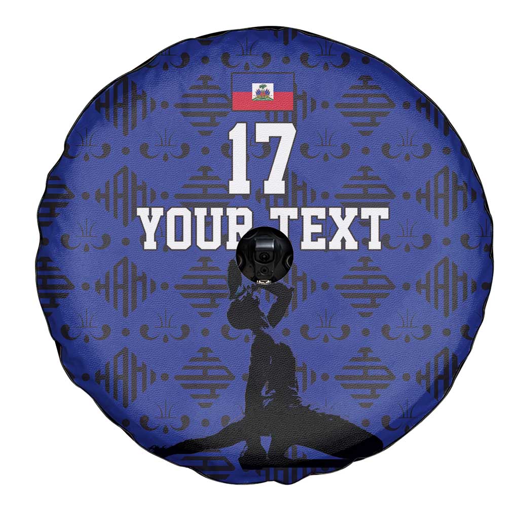 Custom Haiti Football Spare Tire Cover Come on Les Grenadiers Blue Style