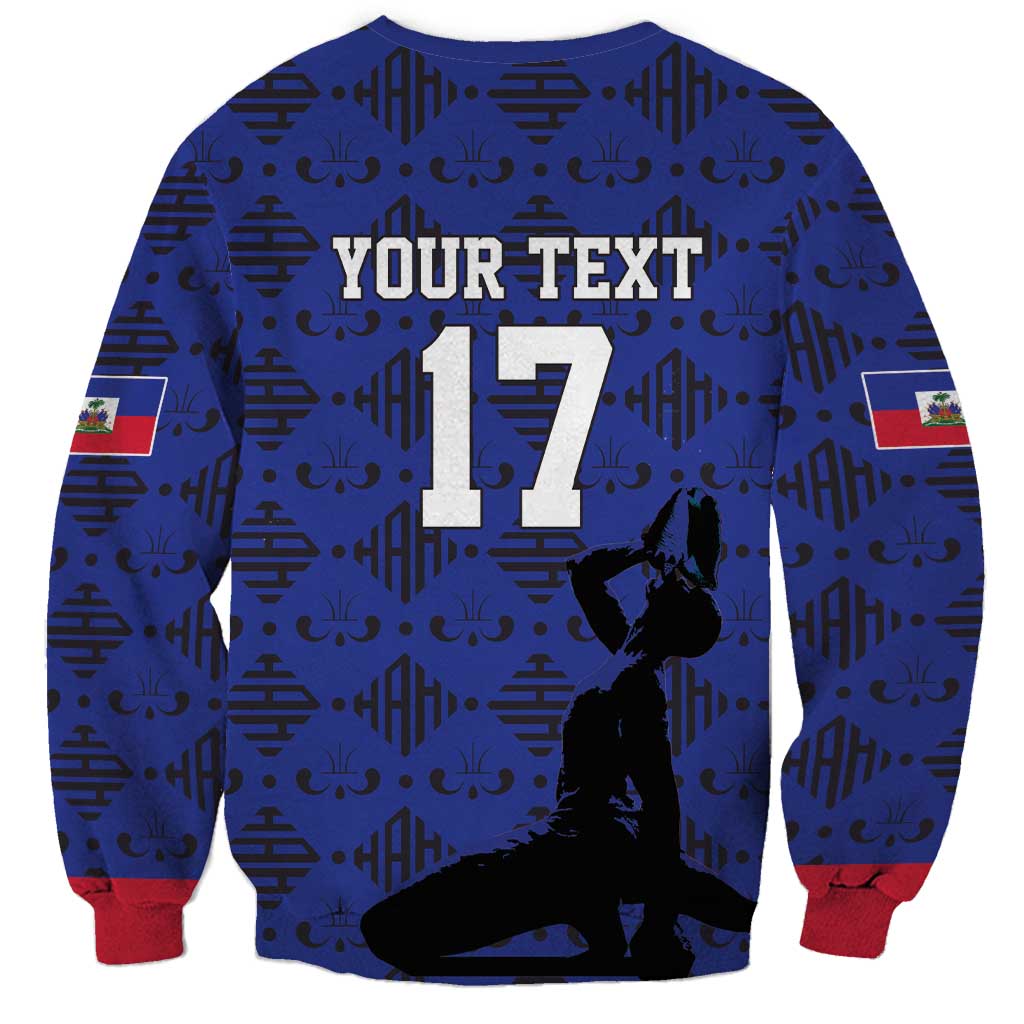 Custom Haiti Football Sweatshirt Come on Les Grenadiers Blue Style