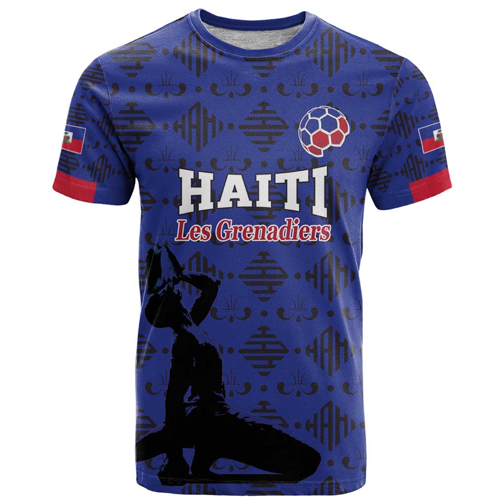 Custom Haiti Football T Shirt Come on Les Grenadiers Blue Style