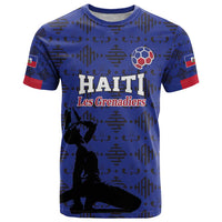 Custom Haiti Football T Shirt Come on Les Grenadiers Blue Style
