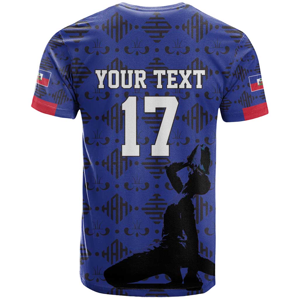 Custom Haiti Football T Shirt Come on Les Grenadiers Blue Style