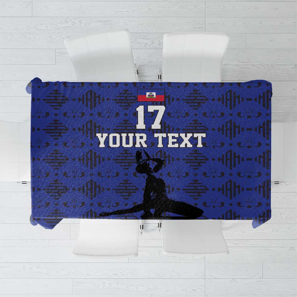 Custom Haiti Football Tablecloth Come on Les Grenadiers Blue Style