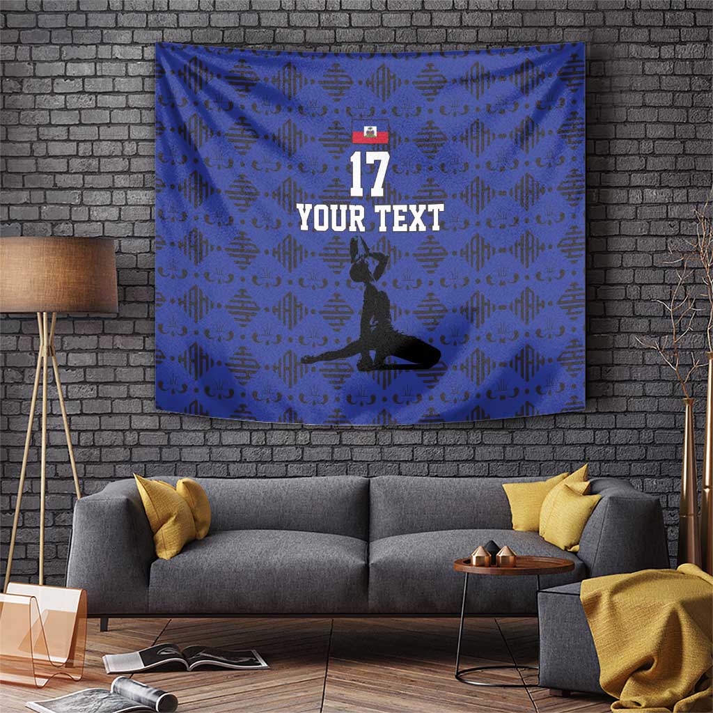 Custom Haiti Football Tapestry Come on Les Grenadiers Blue Style