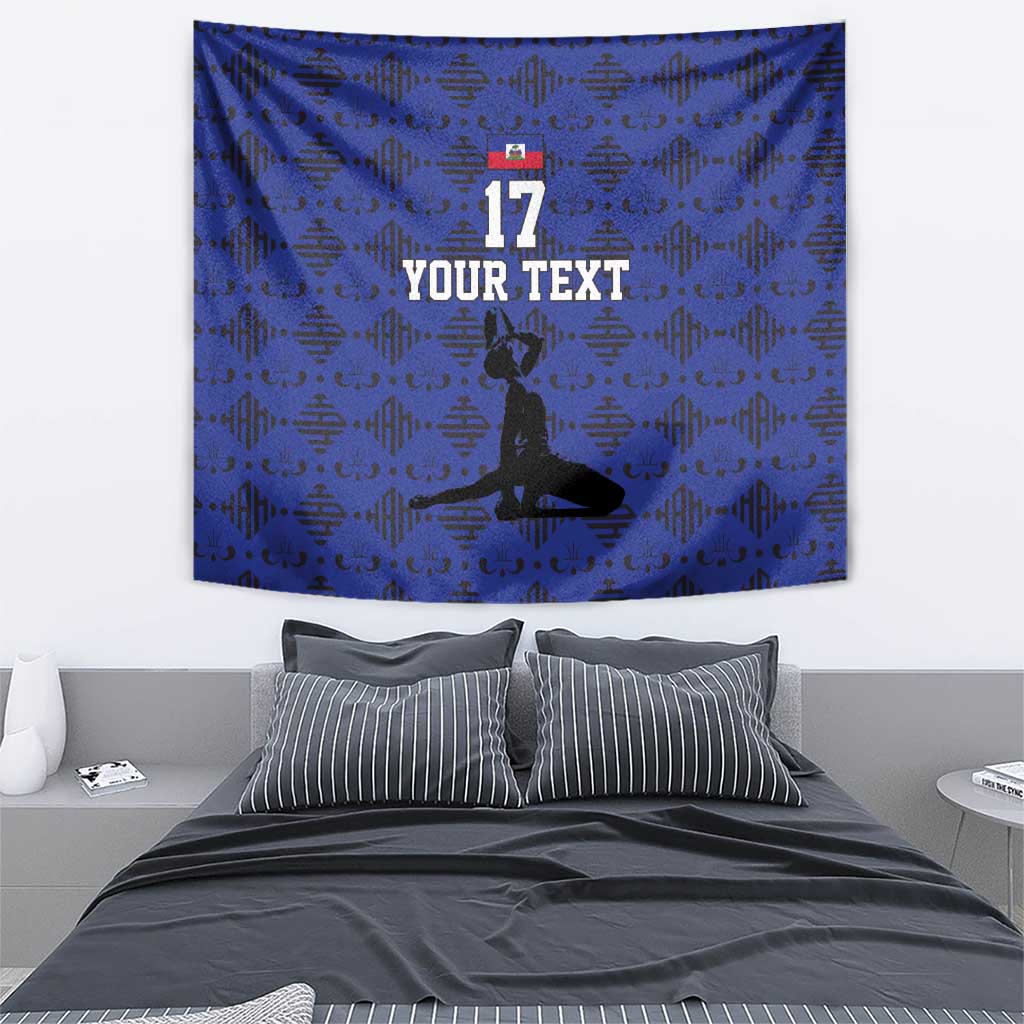 Custom Haiti Football Tapestry Come on Les Grenadiers Blue Style