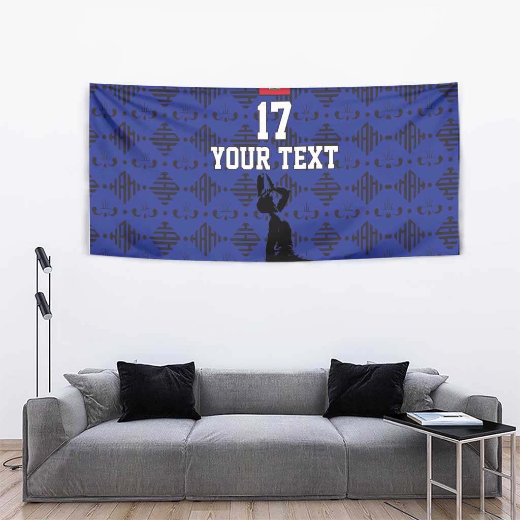 Custom Haiti Football Tapestry Come on Les Grenadiers Blue Style