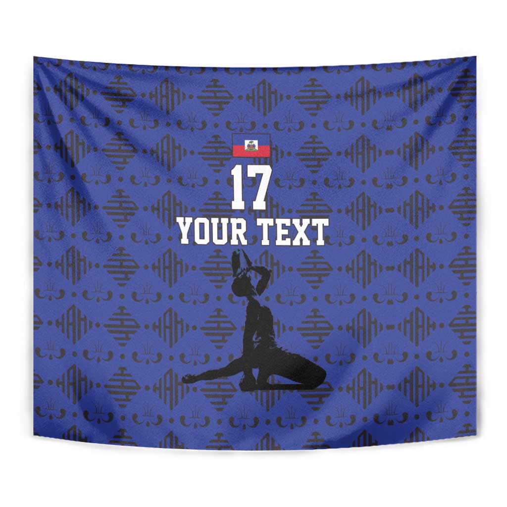 Custom Haiti Football Tapestry Come on Les Grenadiers Blue Style