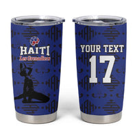 Custom Haiti Football Tumbler Cup Come on Les Grenadiers Blue Style