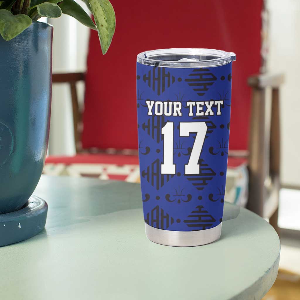 Custom Haiti Football Tumbler Cup Come on Les Grenadiers Blue Style