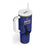 Custom Haiti Football Tumbler With Handle Come on Les Grenadiers Blue Style