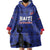 Custom Haiti Football Wearable Blanket Hoodie Come on Les Grenadiers Blue Style