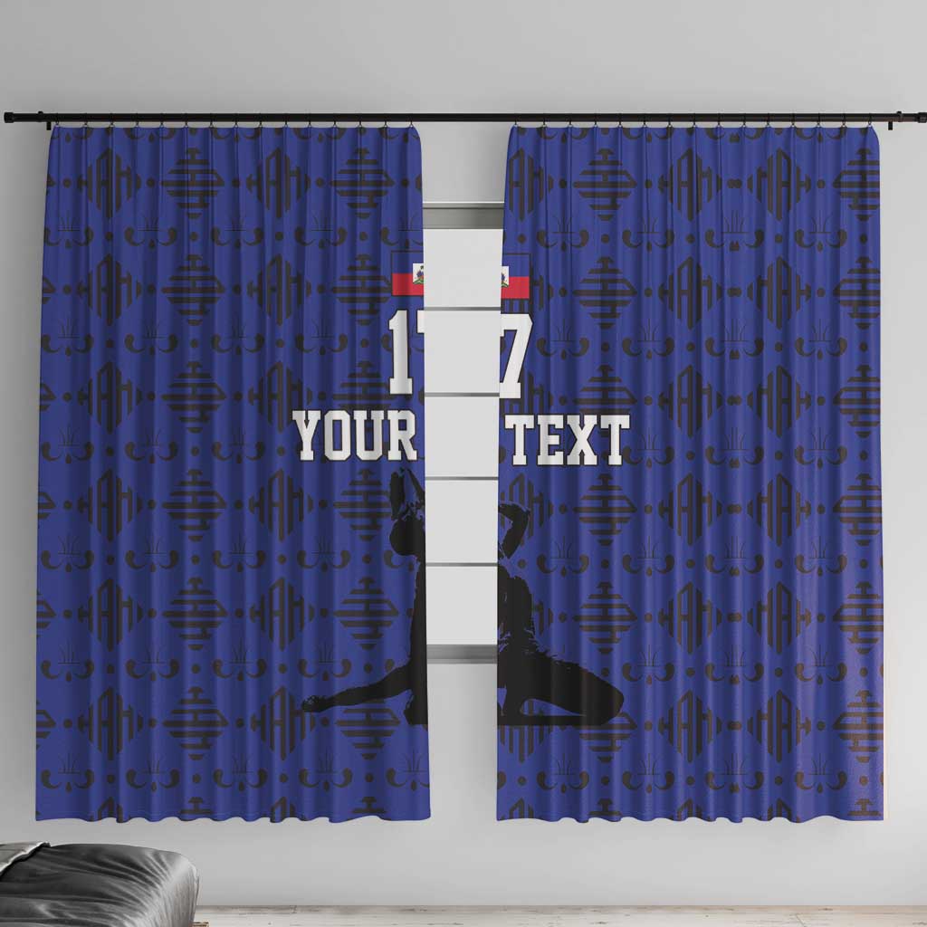 Custom Haiti Football Window Curtain Come on Les Grenadiers Blue Style