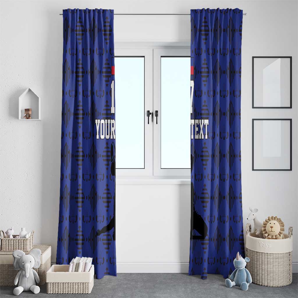 Custom Haiti Football Window Curtain Come on Les Grenadiers Blue Style