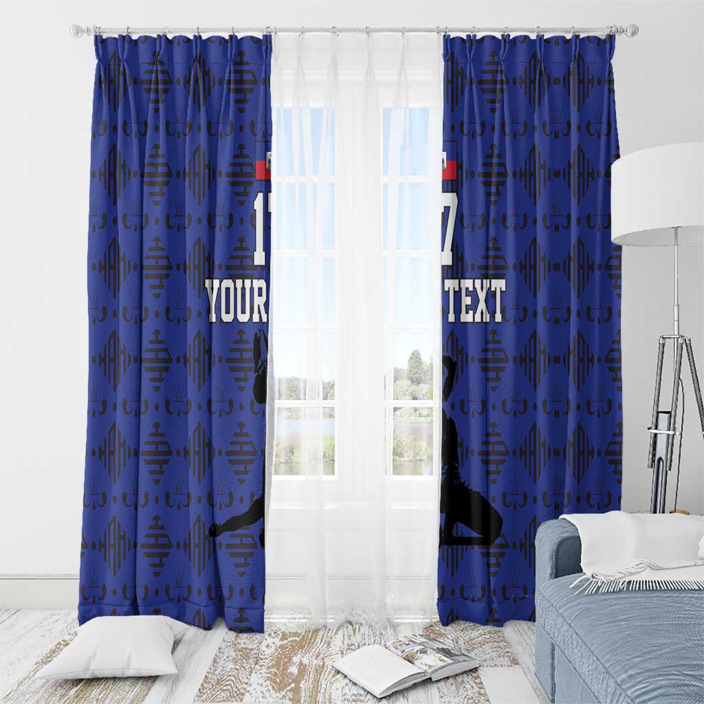Custom Haiti Football Window Curtain Come on Les Grenadiers Blue Style