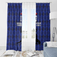 Custom Haiti Football Window Curtain Come on Les Grenadiers Blue Style