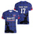 Custom Haiti Football Women V-Neck T-Shirt Come on Les Grenadiers Blue Style