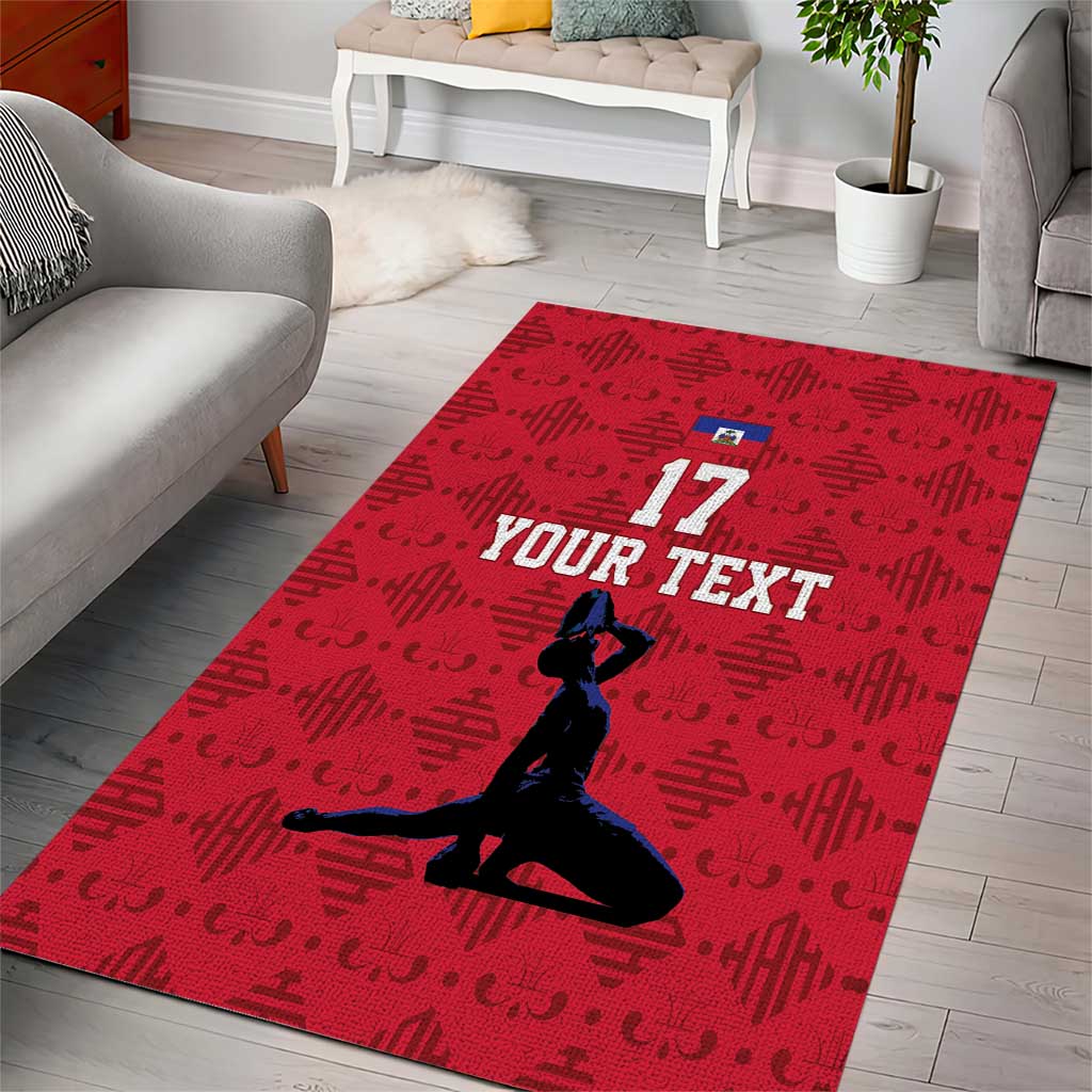 Custom Haiti Football Area Rug Come on Les Grenadiers Red Style