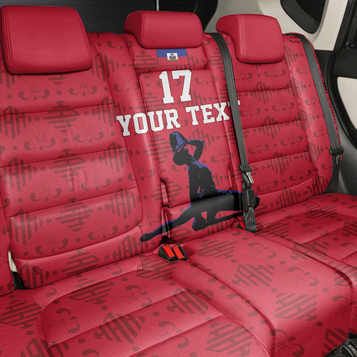Custom Haiti Football Back Car Seat Cover Come on Les Grenadiers Red Style