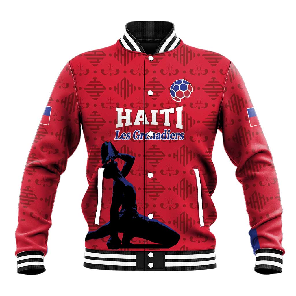 Custom Haiti Football Baseball Jacket Come on Les Grenadiers Red Style