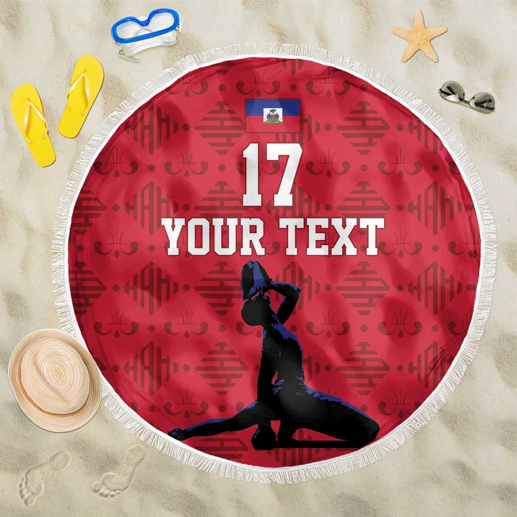 Custom Haiti Football Beach Blanket Come on Les Grenadiers Red Style